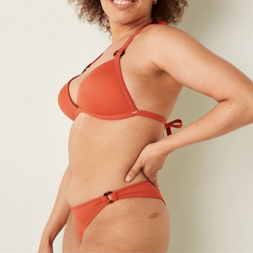 Victoria's Secret PINK Push-Up Triangle
Top V-Front Bikini with Rings Amber Clay - Picture 3 of 10
